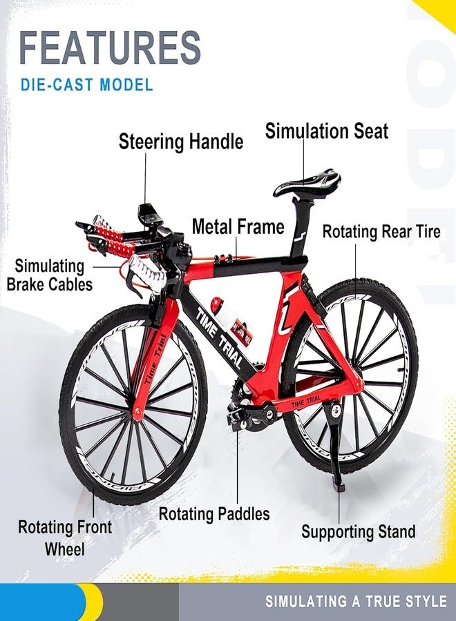 Bluebell 1:8 Scale Die Cast Racing Bicycle Toy for Kids - The Alloy Metal Off-Road Decorative Showpiece Realistic Design Bike Features Moveable and Rotating Handle, Wheels, Pedals (RRandom color sent) - Image 4